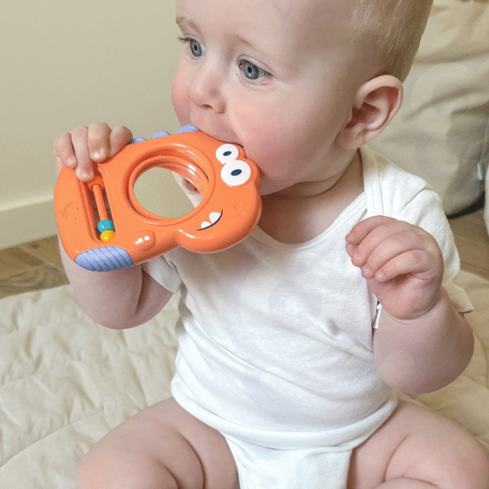 WOOPIE BABY Zabawka Sensoryczna Gryzak Lusterko Dino - obrazek 4