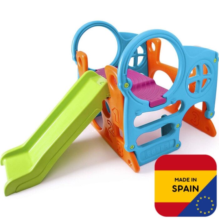 FEBER Duży Plac Zabaw Activity Center Zjeżdżalnia 100 cm Ścianka Wspinaczkowa Kształty - obrazek 7