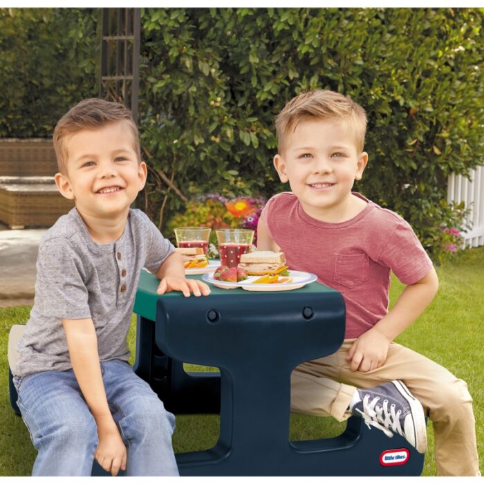 Little Tikes Stolik Piknikowy dla Dzieci Niebiesko-Zielony do Ogrodu - obrazek 4