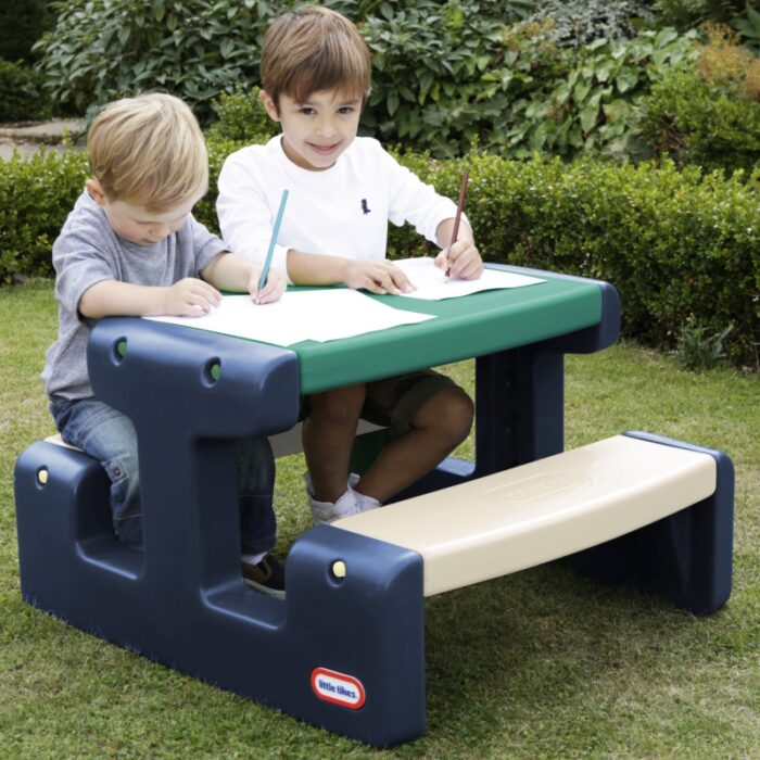 Little Tikes Stolik Piknikowy dla Dzieci Niebiesko-Zielony do Ogrodu - obrazek 5
