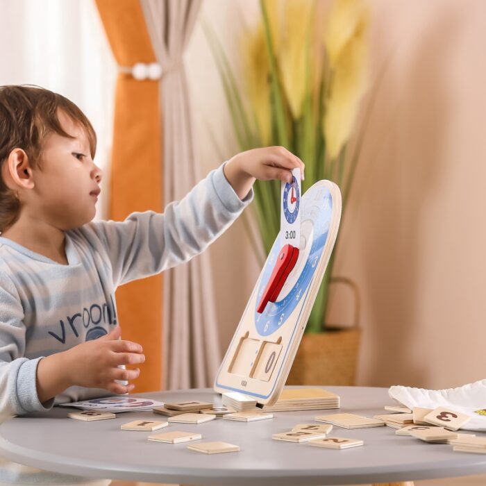 VIGA Drewniany Zegar Nauka Zegara  Czasu Montessori - obrazek 6