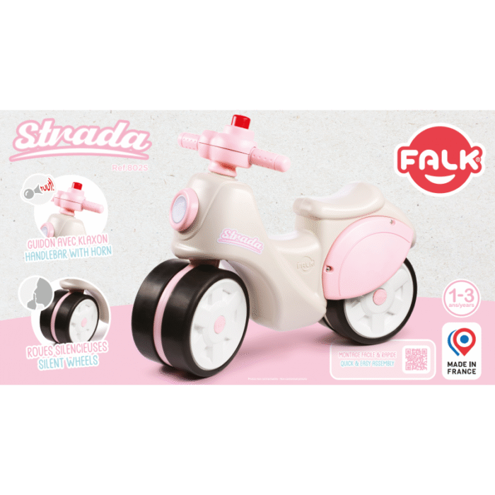 Falk Jeździk Scooter Strada Retro Dla Dziewczynki Ciche Opony od 1 Roku - obrazek 13