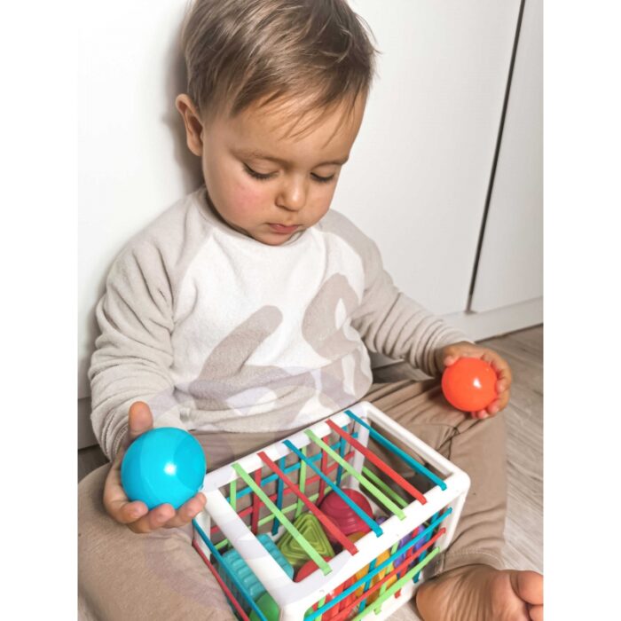 WOOPIE BABY Elastyczna Kostka Sensoryczna Sorter dla Dzieci Kolorowe Kształty 13 el. - obrazek 2