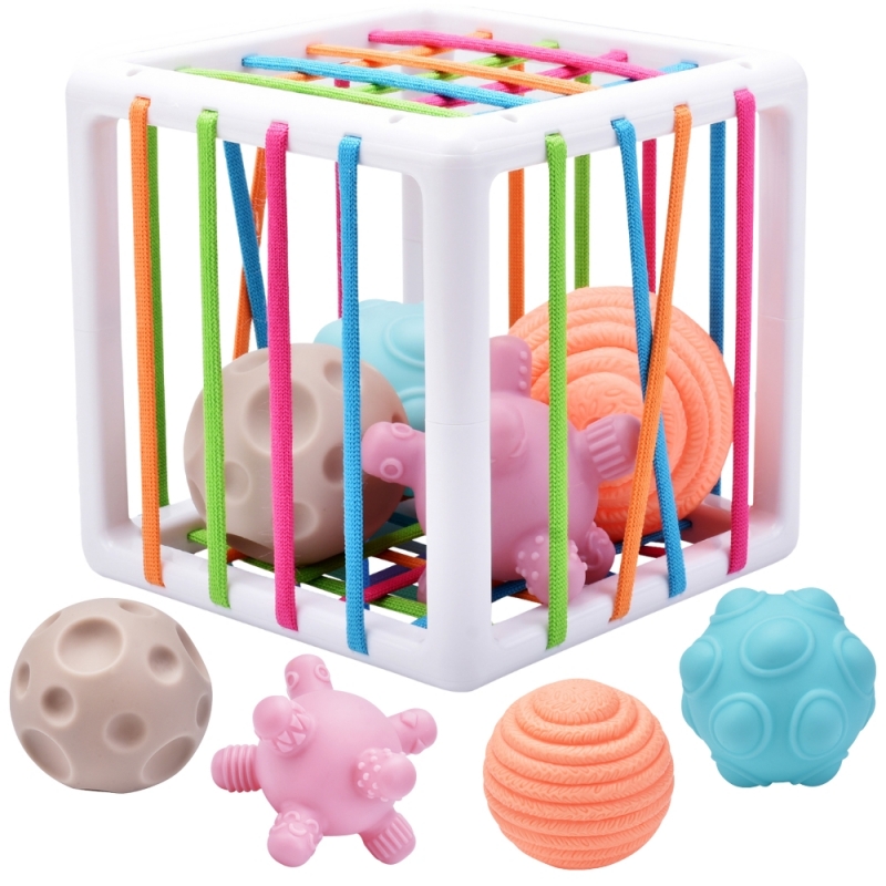WOOPIE BABY Elastyczna Kostka Sensoryczna Sorter dla Dzieci Zwariowane Kształty 5 el.
