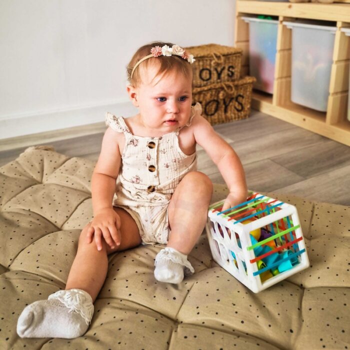 WOOPIE BABY Elastyczna Kostka Sensoryczna Sorter dla Dzieci Kolorowe Kształty Alfabet 15 el. - obrazek 4
