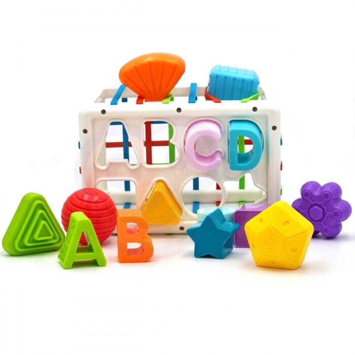 WOOPIE BABY Elastyczna Kostka Sensoryczna Sorter dla Dzieci Kolorowe Kształty Alfabet 15 el. - obrazek 6