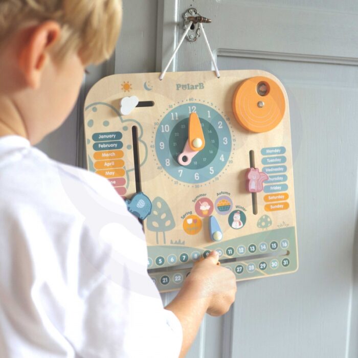VIGA PolarB Drewniany Kalendarz i Zegar Montessori - obrazek 5