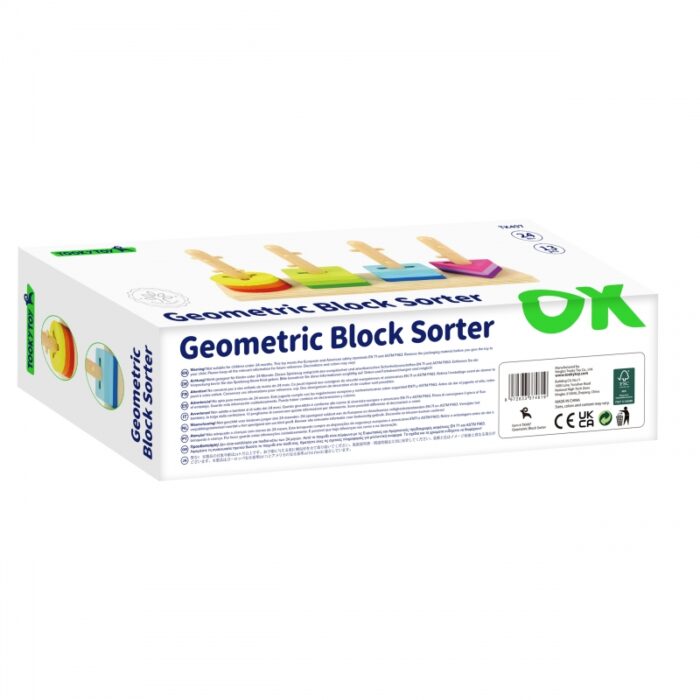 TOOKY TOY Sorter Kształtów z Kolorowymi Blokami Montessori - obrazek 5