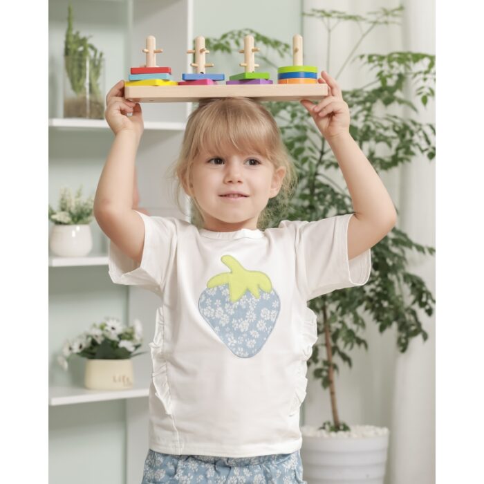 VIGA Drewniane klocki z sorterem kształtów Montessori - obrazek 6