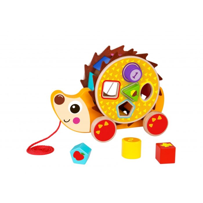 TOOKY TOY Duży Drewniany Sorter Jeż Do Ciągnięcia 2w1 - obrazek 2