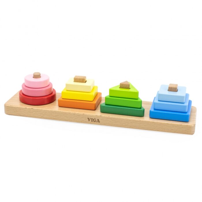 VIGA Drewniany Geometryczny Sorter Układanka - obrazek 2