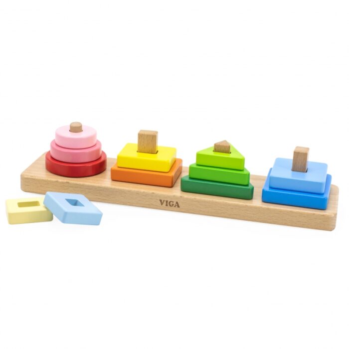 VIGA Drewniany Geometryczny Sorter Układanka - obrazek 3