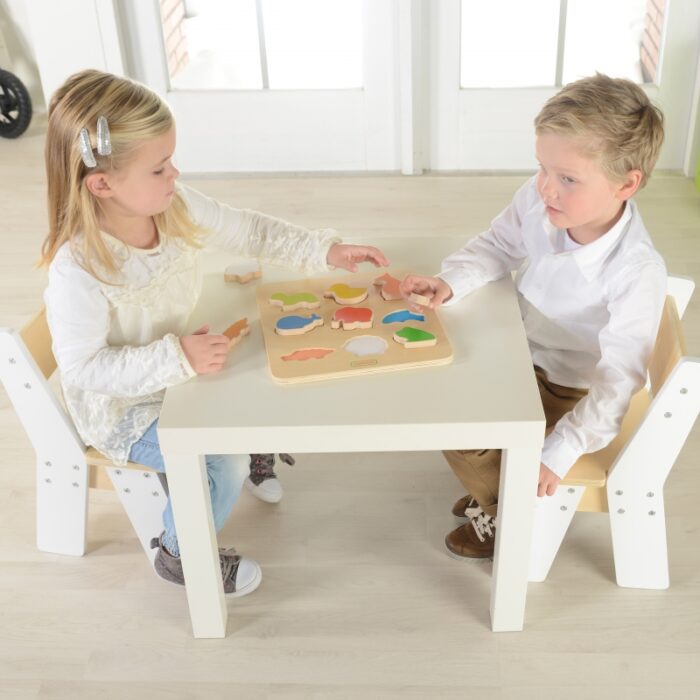 MASTERKIDZ Drewniany Sorter Kształtów Kolorowe Zwierzątka Montessori - obrazek 4