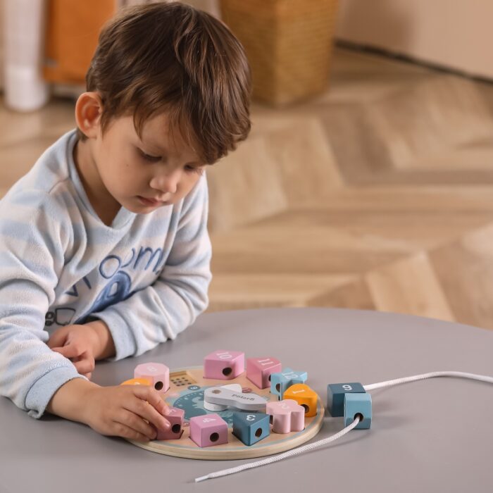 VIGA PolarB Sorter Kształtów Zegar nawlekanka Montessori - obrazek 2