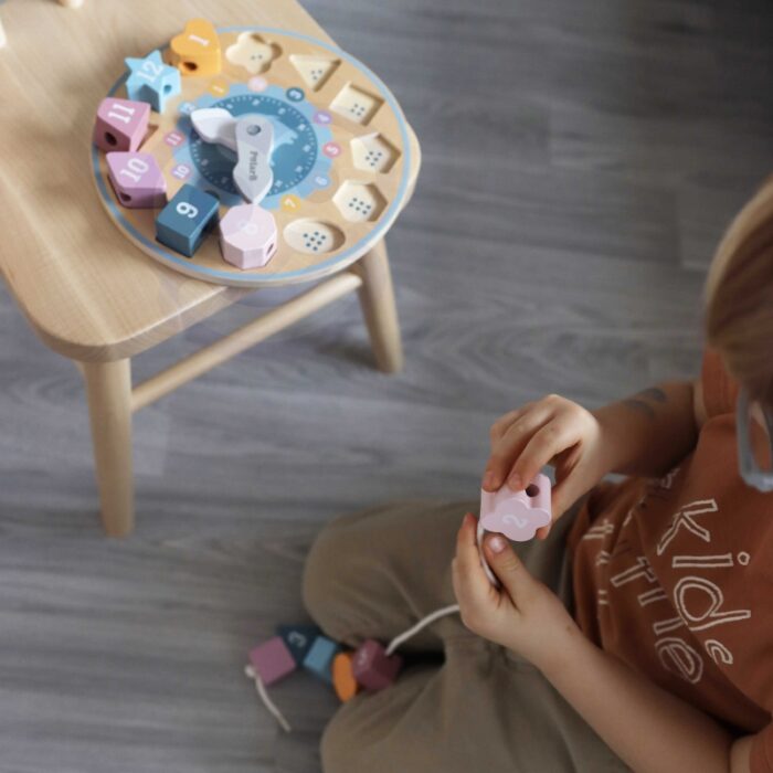 VIGA PolarB Sorter Kształtów Zegar nawlekanka Montessori - obrazek 7