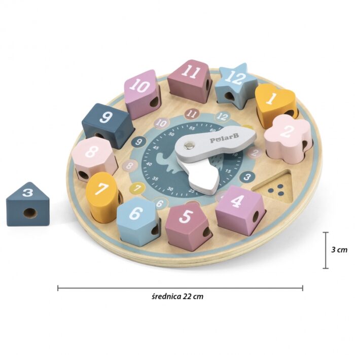 VIGA PolarB Sorter Kształtów Zegar nawlekanka Montessori - obrazek 13