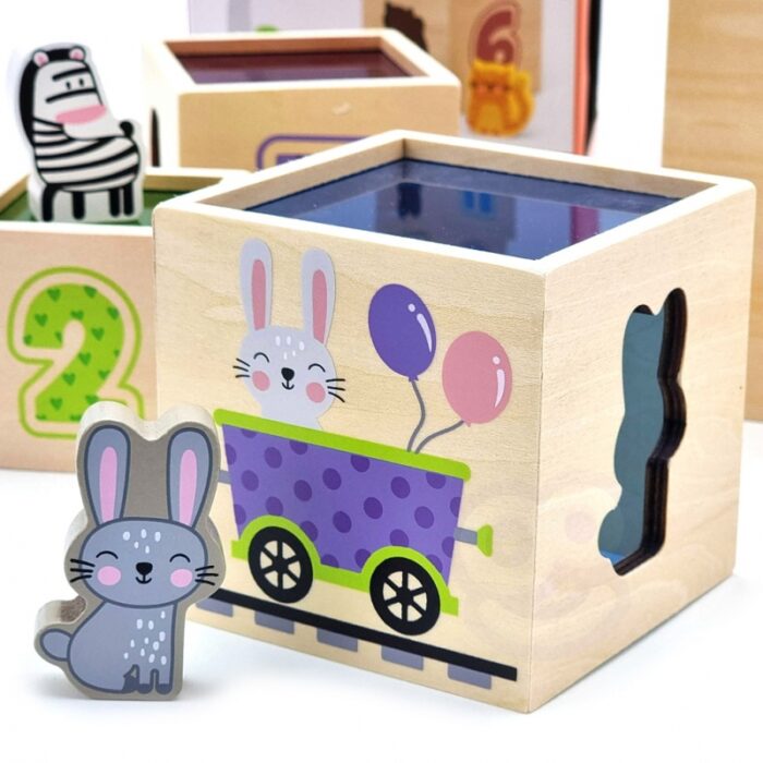 VIGA Drewniana Piramidka Układanka Klocki Sorter Montessori - obrazek 13