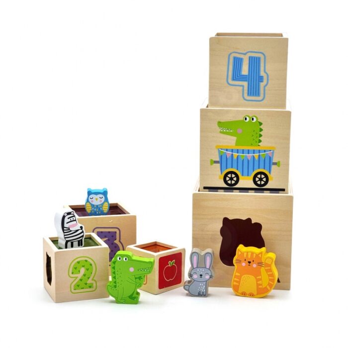 VIGA Drewniana Piramidka Układanka Klocki Sorter Montessori - obrazek 15