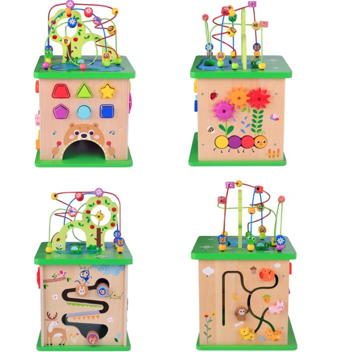 TOOKY TOY Kostka Edukacyjna Sorter Labirynt Przeplatanka Zwierzątka - obrazek 2