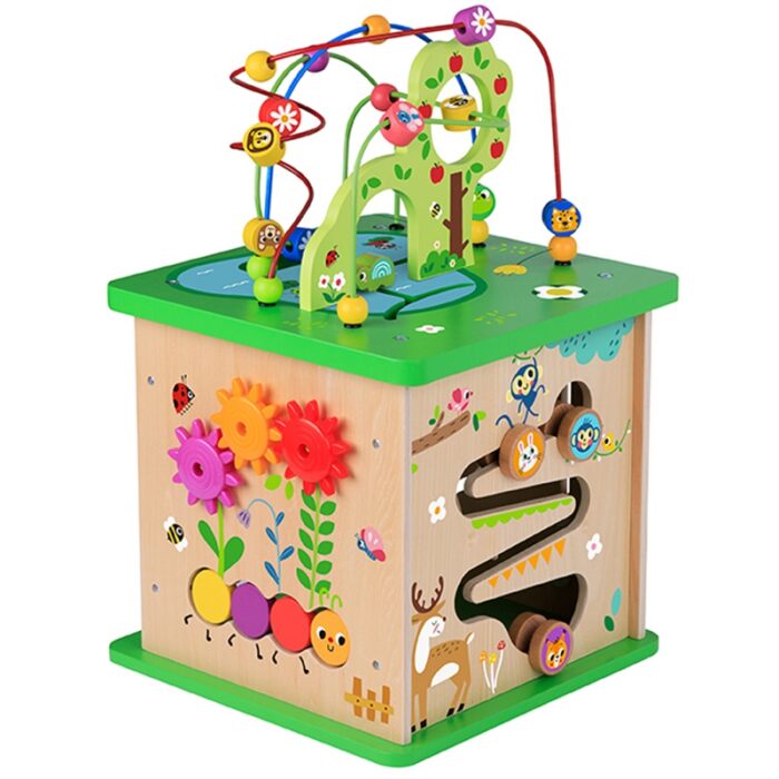 TOOKY TOY Kostka Edukacyjna Sorter Labirynt Przeplatanka Zwierzątka - obrazek 3