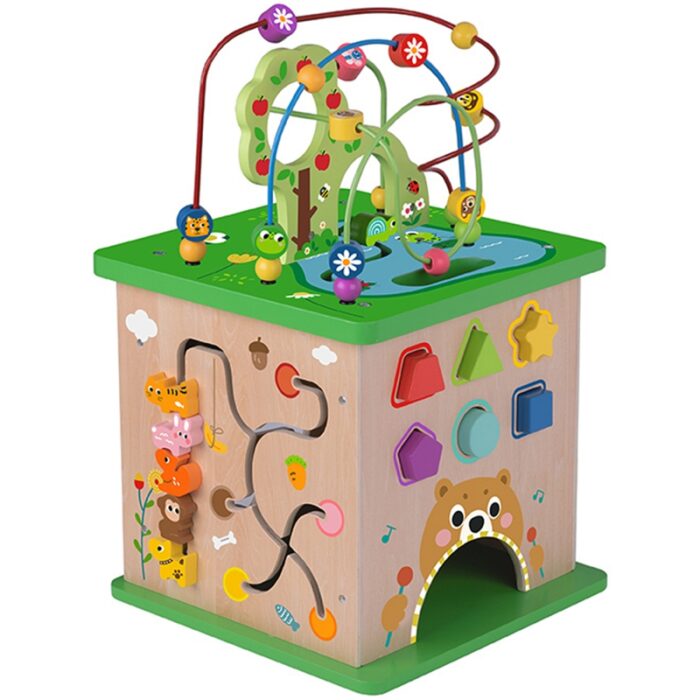 TOOKY TOY Kostka Edukacyjna Sorter Labirynt Przeplatanka Zwierzątka - obrazek 4