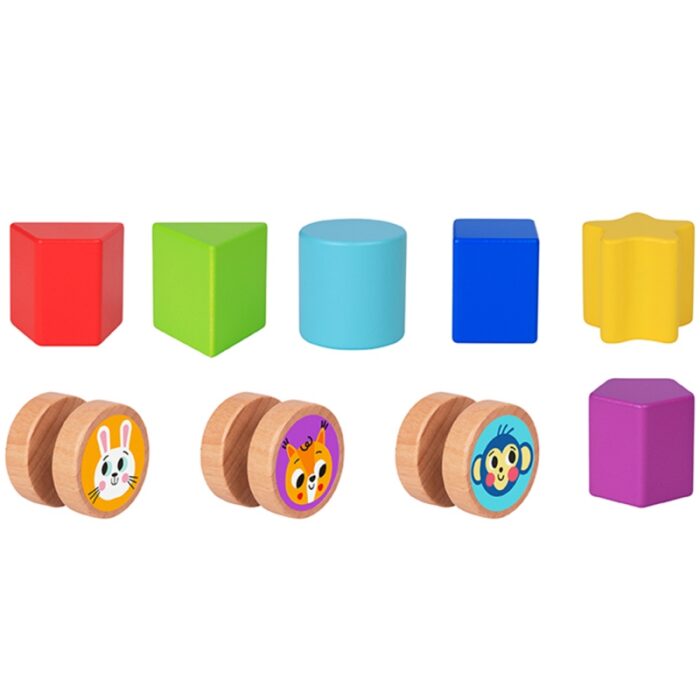TOOKY TOY Kostka Edukacyjna Sorter Labirynt Przeplatanka Zwierzątka - obrazek 9