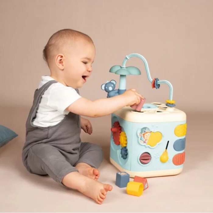 SMOBY Little Sensoryczna Kostka Aktywności dla Dzieci Sorter Labirynt 13w1 - obrazek 2