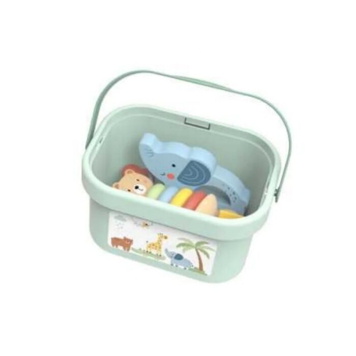 TOOKY TOY Pudełko Sorter Box 3w1 Klocki Piramidka Słonik - obrazek 2