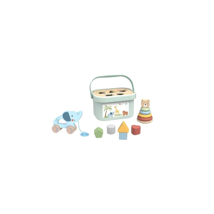 TOOKY TOY Pudełko Sorter Box 3w1 Klocki Piramidka Słonik - obrazek 3
