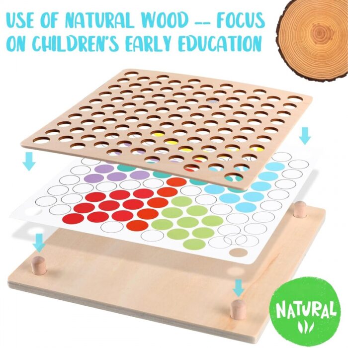 WOOPIE Kolorowe Kulki Układanka Montessori Mozaika Sorter - obrazek 5