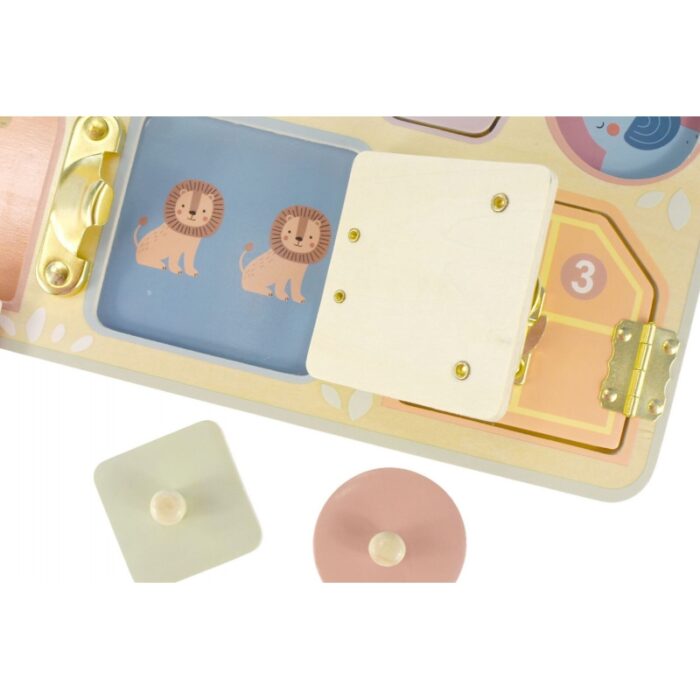 TOOKY TOY Tablica Manipulacyjna Zamki Zębatki Sorter Zegar - obrazek 8