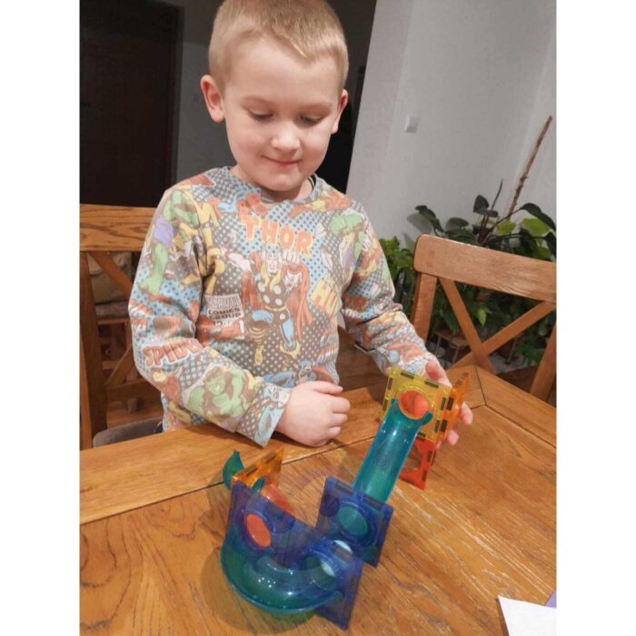 WOOPIE Klocki Magnetyczne Tor Kulkowy Świetlny 49 el. - obrazek 12