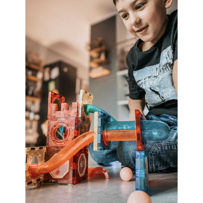 WOOPIE Klocki Magnetyczne Tor Kulkowy Świetlny 75 el. - obrazek 8