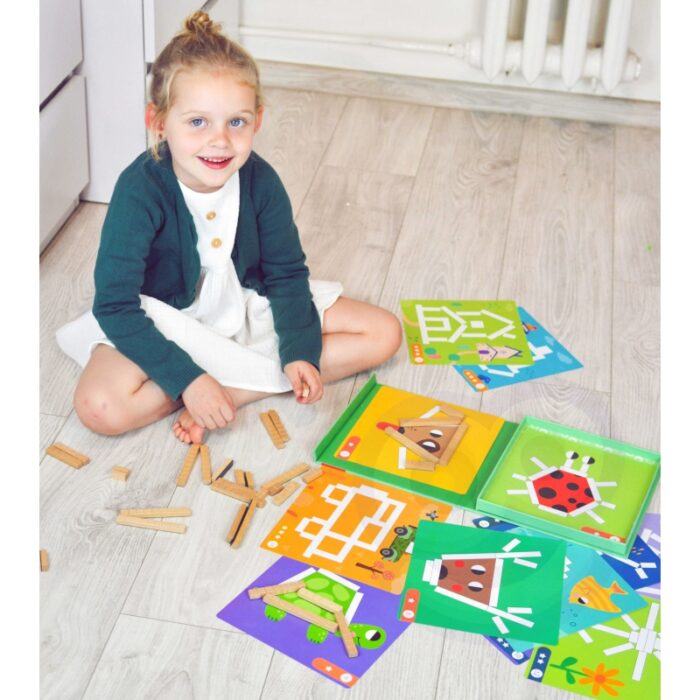 TOOKY TOY Układanka Gra Logiczna Łamigłówki Klocki Magnetyczne dla Dzieci 49 el. - obrazek 2