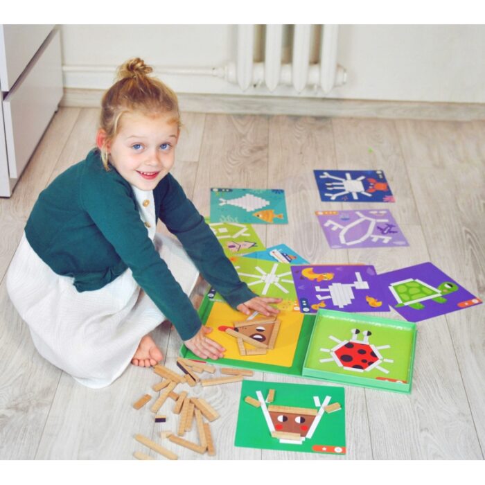TOOKY TOY Układanka Gra Logiczna Łamigłówki Klocki Magnetyczne dla Dzieci 49 el. - obrazek 3