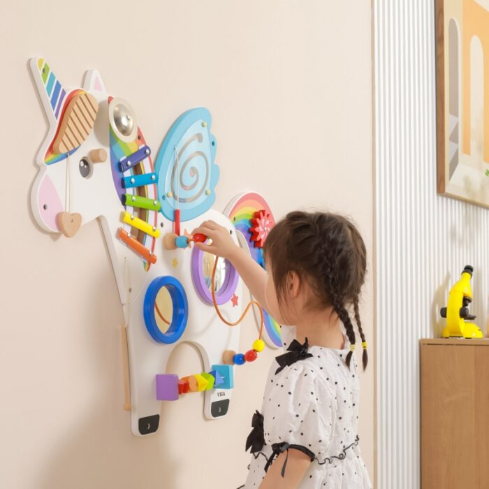 VIGA Drewniana Tablica Sensoryczna Manipulacyjna Jednorożec Certyfikat FSC Montessori - obrazek 8