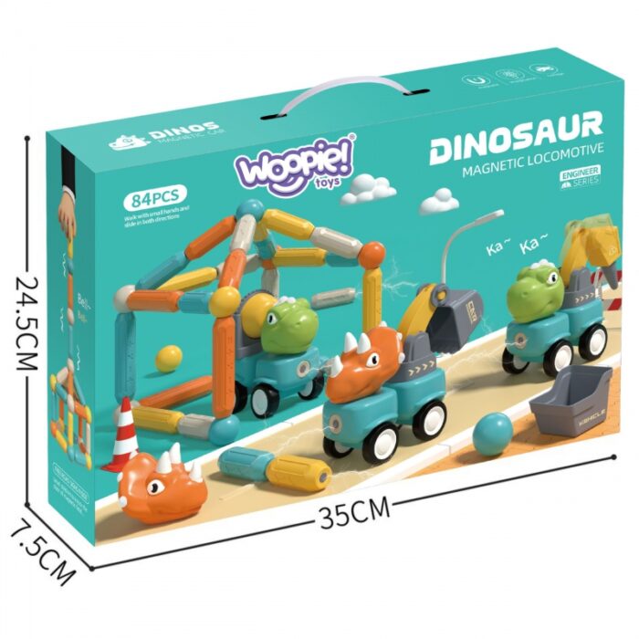 WOOPIE Klocki Magnetyczne Dinozaury Konstrukcyjne 84 el. - obrazek 15
