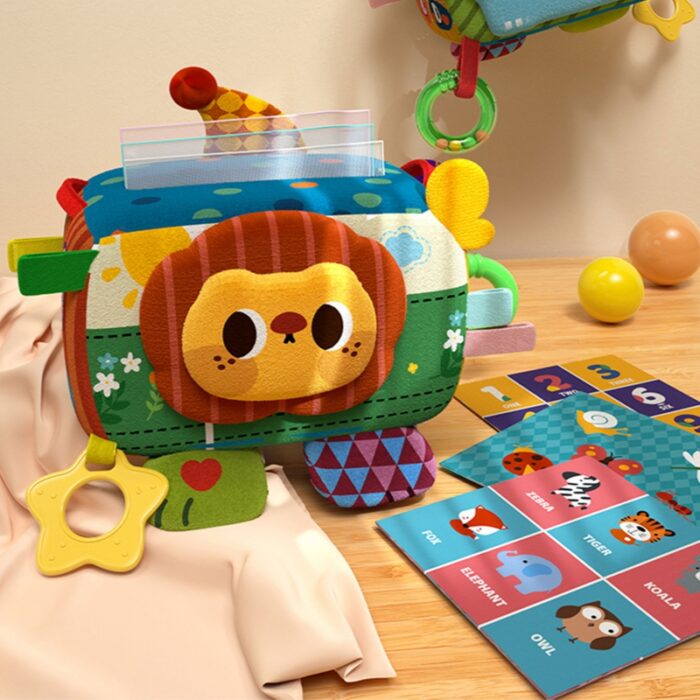 WOOPIE BABY Zabawka Edukacyjna Sensoryczna Pani Metka Pudełeczko Chusteczek - obrazek 7