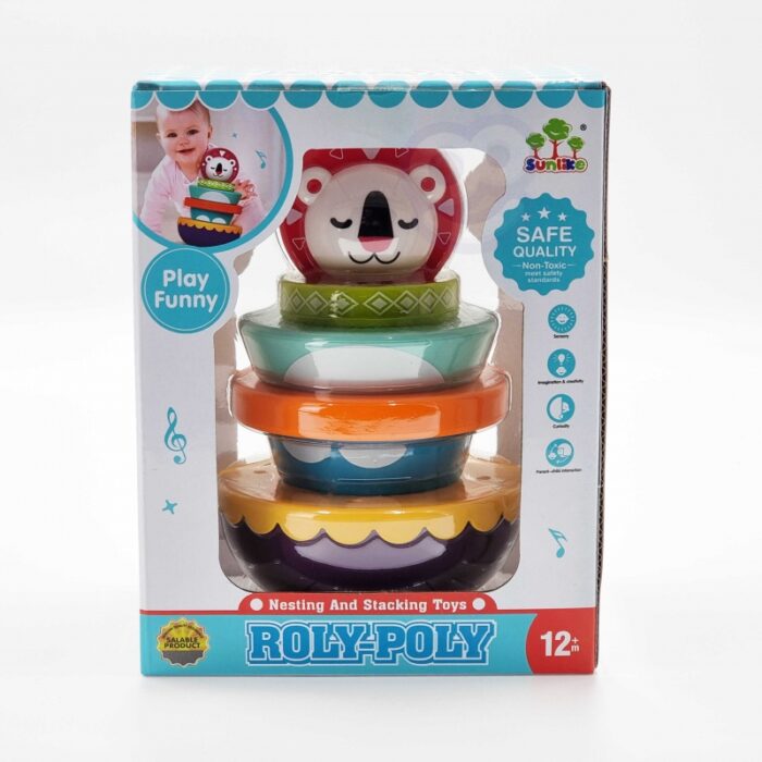 WOOPIE BABY Zabawka Sensoryczna Układanka Piramidka dla Niemowląt 6 el. - obrazek 9