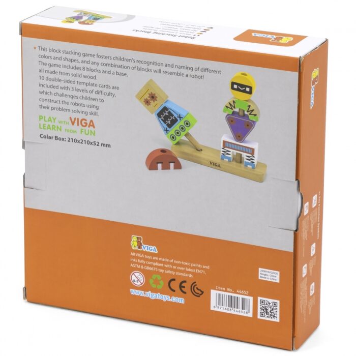VIGA Układanka Piramidka Roboty + Wzory 8 el. - obrazek 13