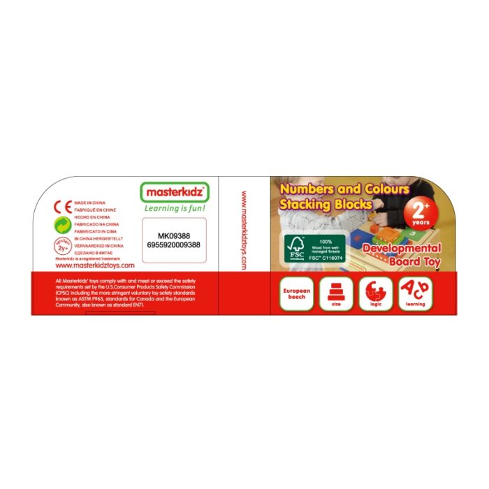 MASTERKIDZ Piramidka Drewniana Edukacyjna Liczenie Kolory Montessori - obrazek 9