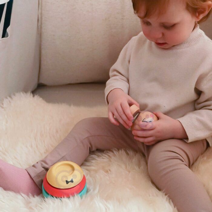 TOOKY TOY Drewniana Układanka Piramidka Kształty Miś 11 el. - obrazek 7