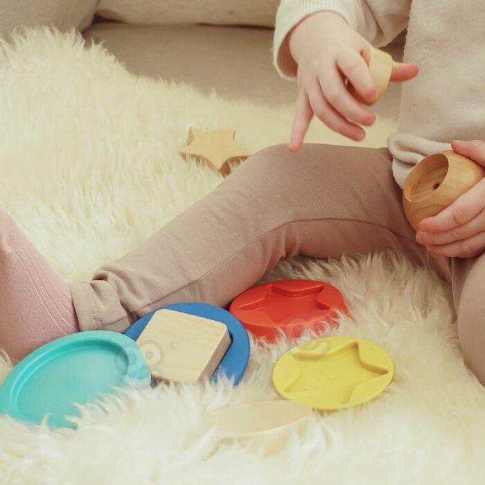 TOOKY TOY Drewniana Układanka Piramidka Kształty Miś 11 el. - obrazek 8