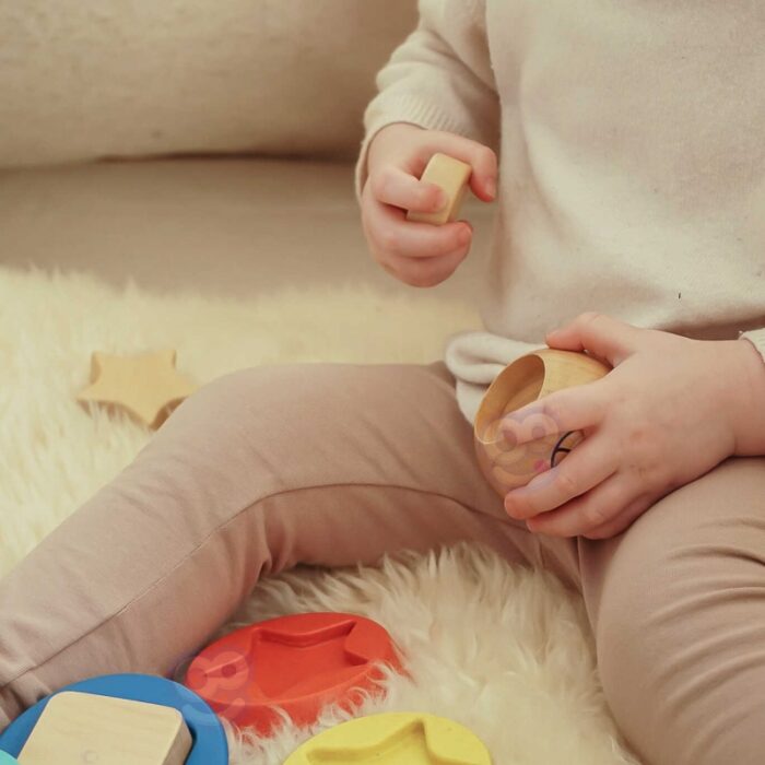 TOOKY TOY Drewniana Układanka Piramidka Kształty Miś 11 el. - obrazek 9