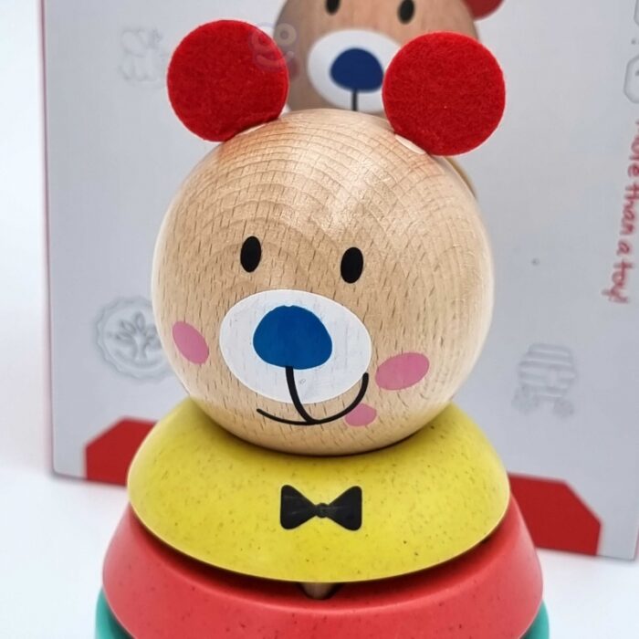 TOOKY TOY Drewniana Układanka Piramidka Kształty Miś 11 el. - obrazek 12