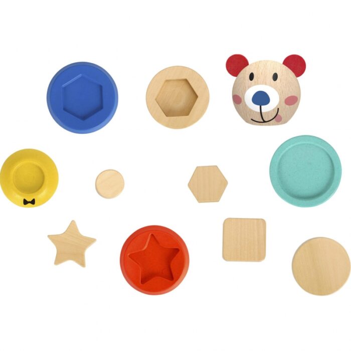TOOKY TOY Drewniana Układanka Piramidka Kształty Miś 11 el. - obrazek 16