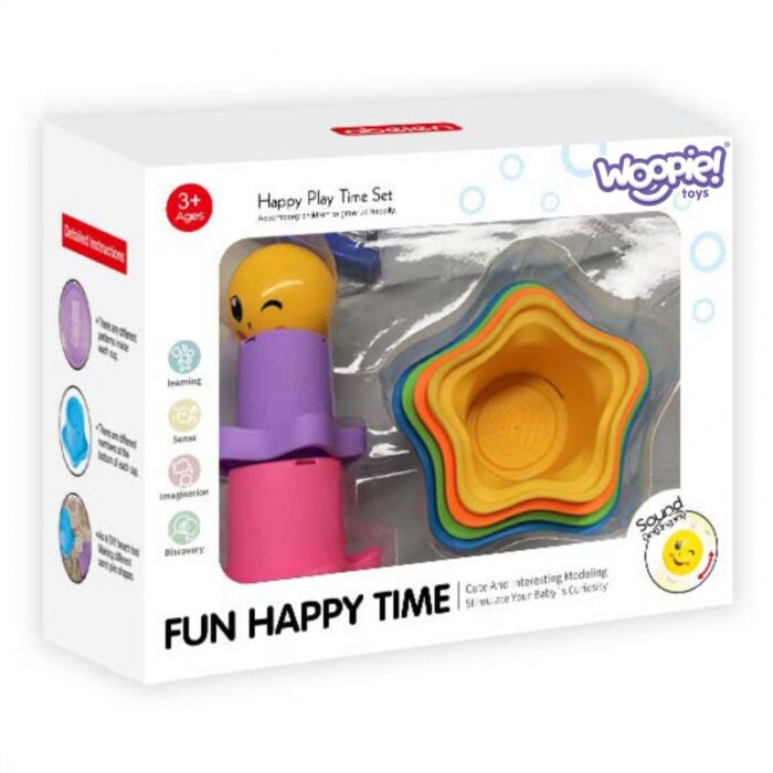 WOOPIE BABY Piramidka Sensoryczne Kubeczki Gwiazdki + Piłeczka - obrazek 5
