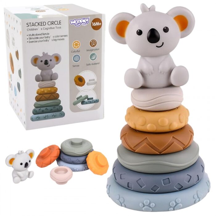 WOOPIE BABY Zestaw Edukacyjna Piramidka Koala 2w1 Gryzak - obrazek 2