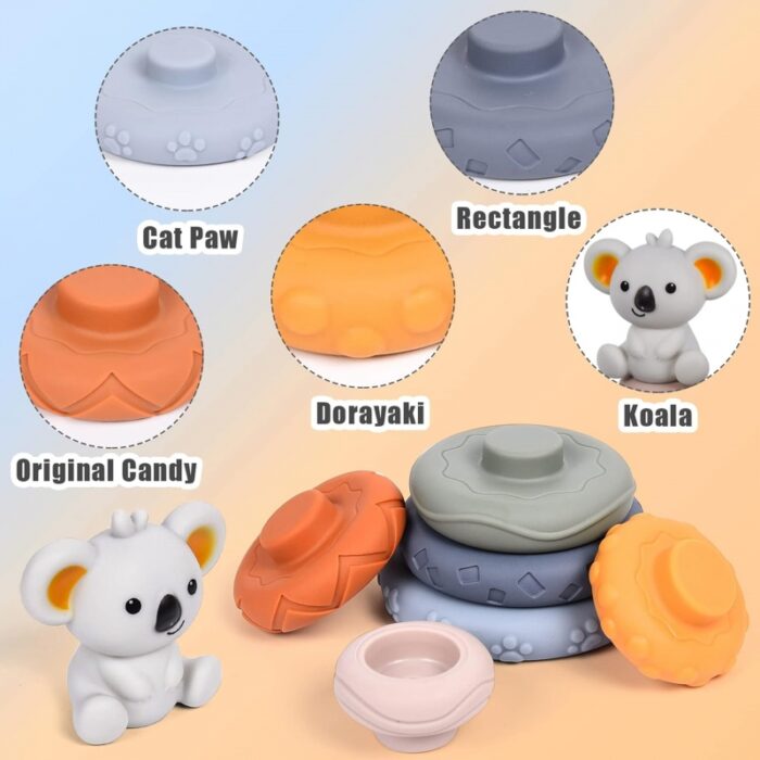 WOOPIE BABY Zestaw Edukacyjna Piramidka Koala 2w1 Gryzak - obrazek 5