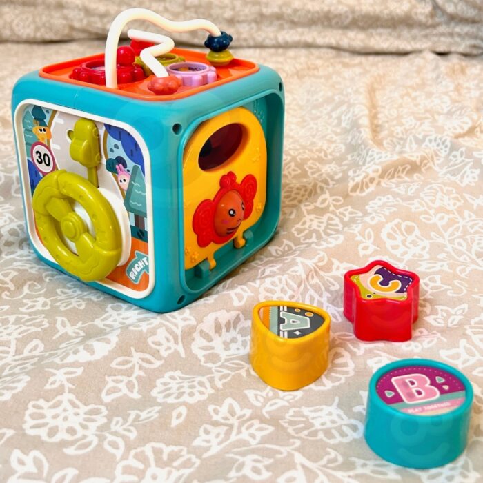 WOOPIE BABY Interaktywna Kostka Sensoryczna Edukacyjna Montessori Sorter 6w1 - obrazek 3